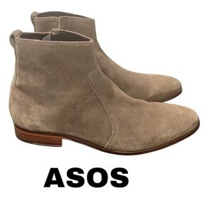 Authentic ASOS mens designer suede leather boots sz 12